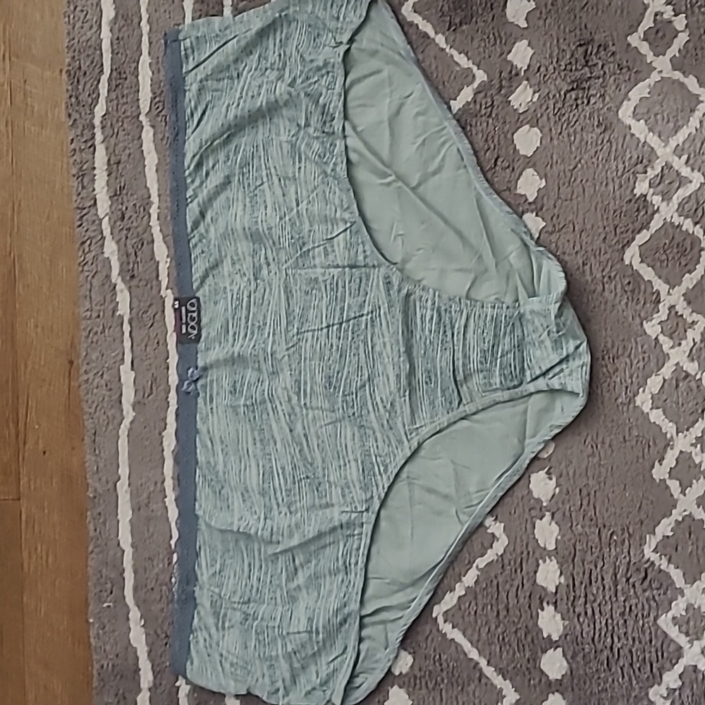 Voglo Size 4X Green/Grey Lace Trimmed Cotton Brief Underwear